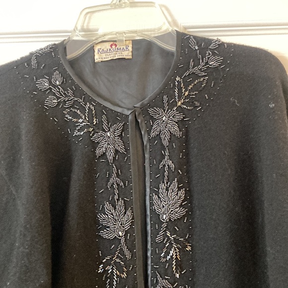 Rajkumar Clothiers hand-beaded black wool cardigan size XS - Picture 2 of 6
